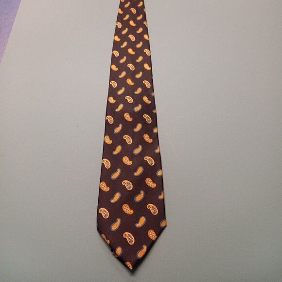 Fendi Silk Black, Gold and Blue Paisley design Tie - Picture 1 of 7